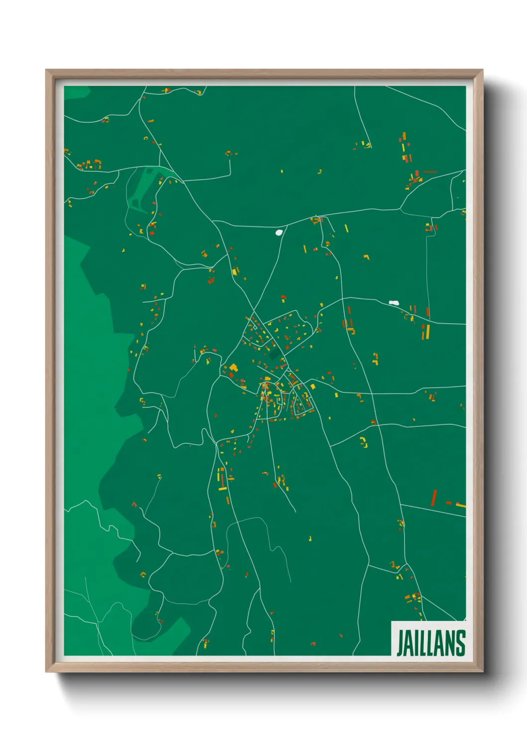 Une affiche de carte sur Jaillans