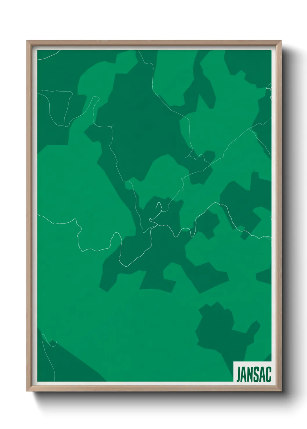 Une affiche de carte sur Jansac