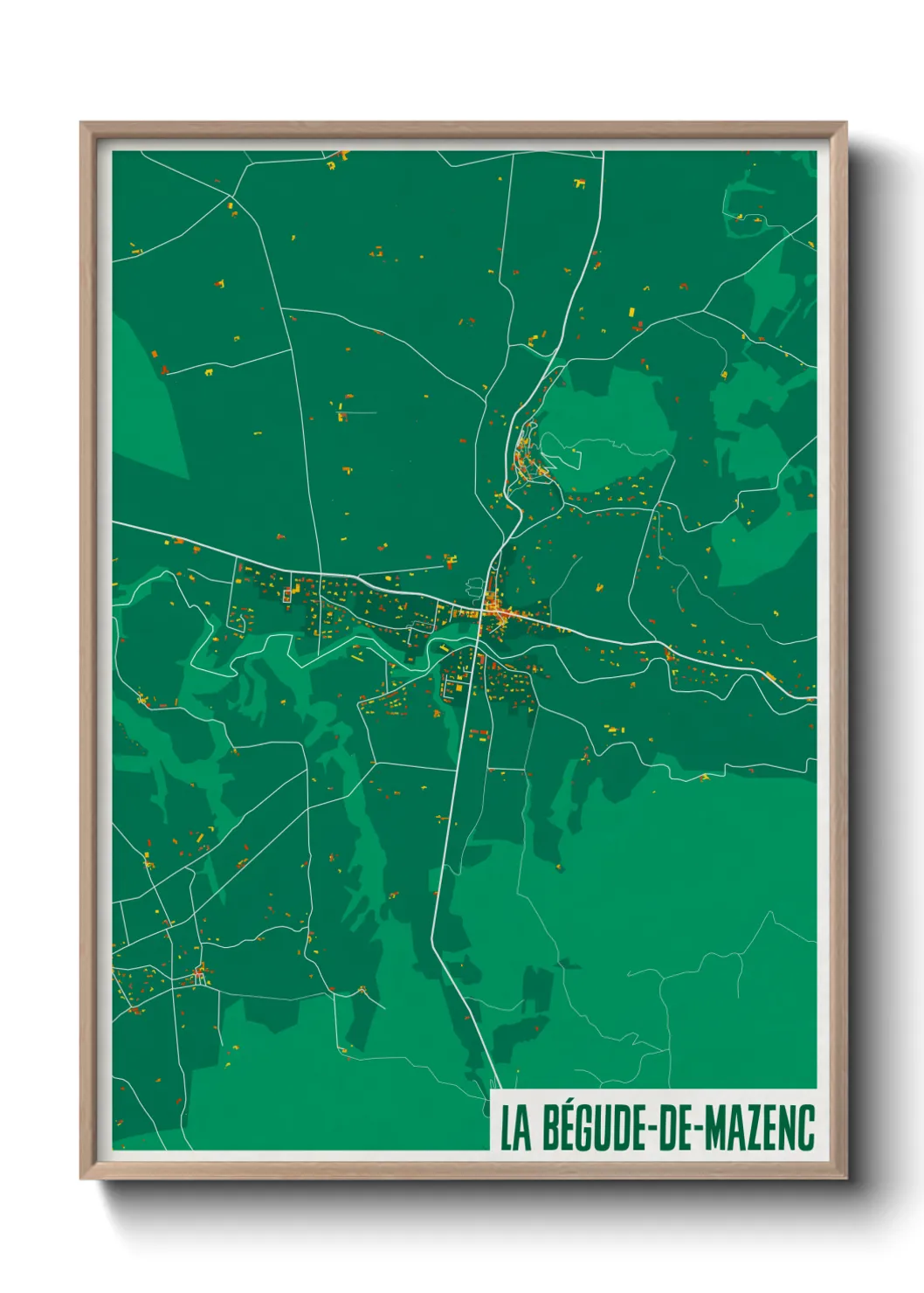 Une affiche de carte sur La Bégude-de-Mazenc