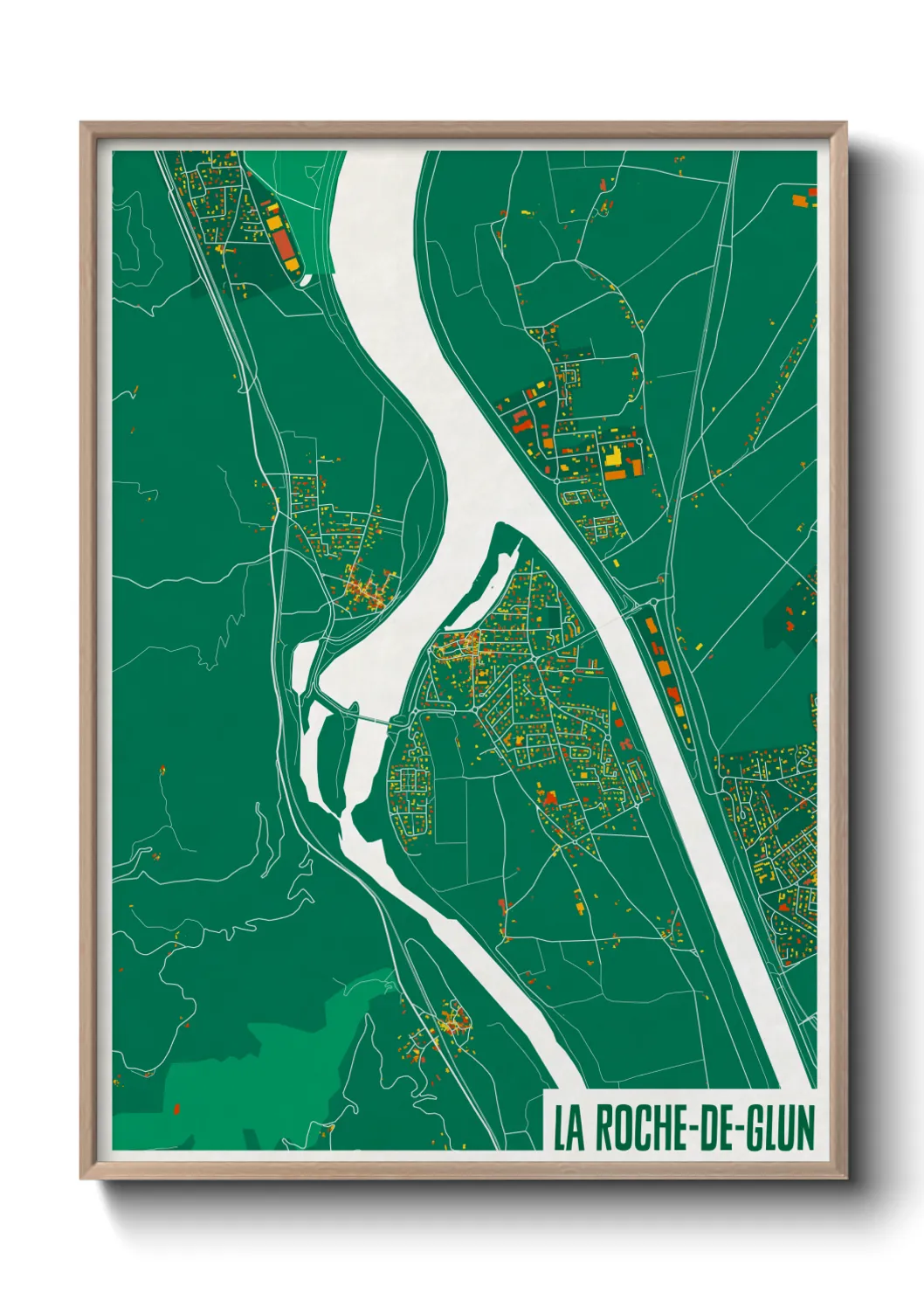 Une affiche de carte sur La Roche-de-Glun