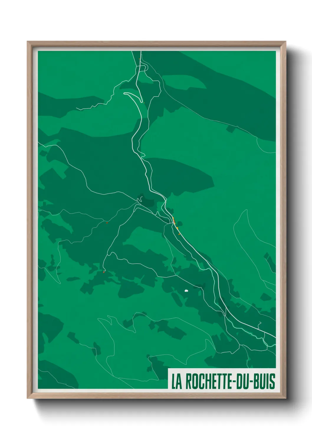 Une affiche de carte sur La Rochette-du-Buis