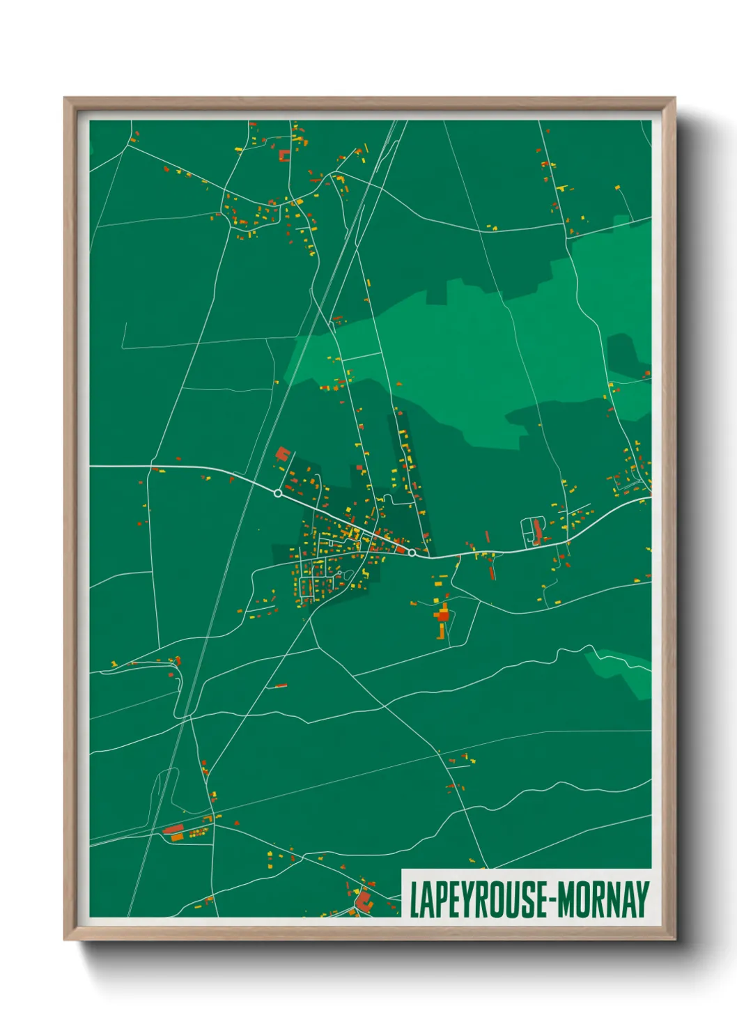 Une affiche de carte sur Lapeyrouse-Mornay