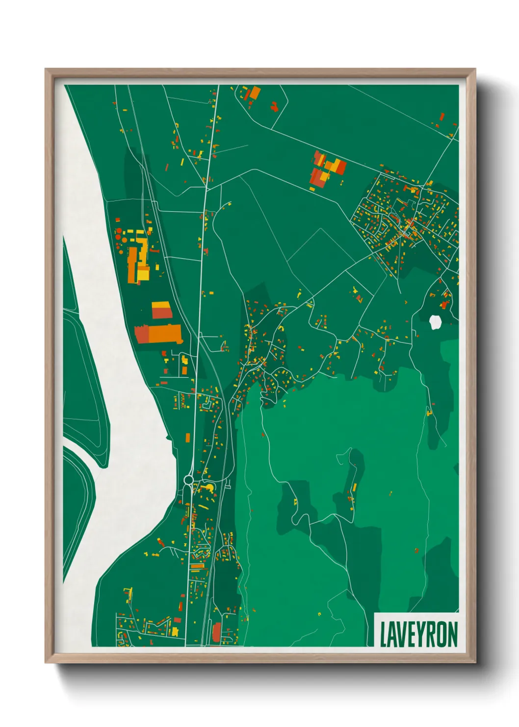 Une affiche de carte sur Laveyron