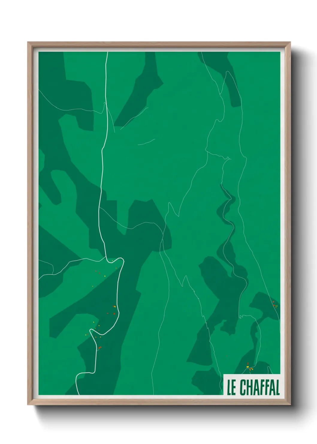 Une affiche de carte sur Le Chaffal