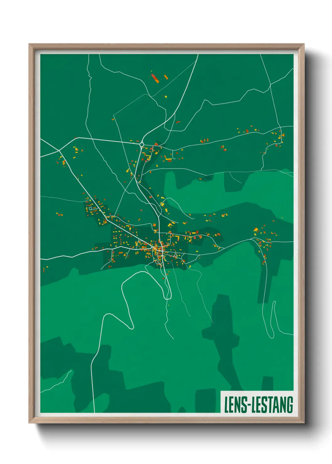 Une affiche de carte sur Lens-Lestang