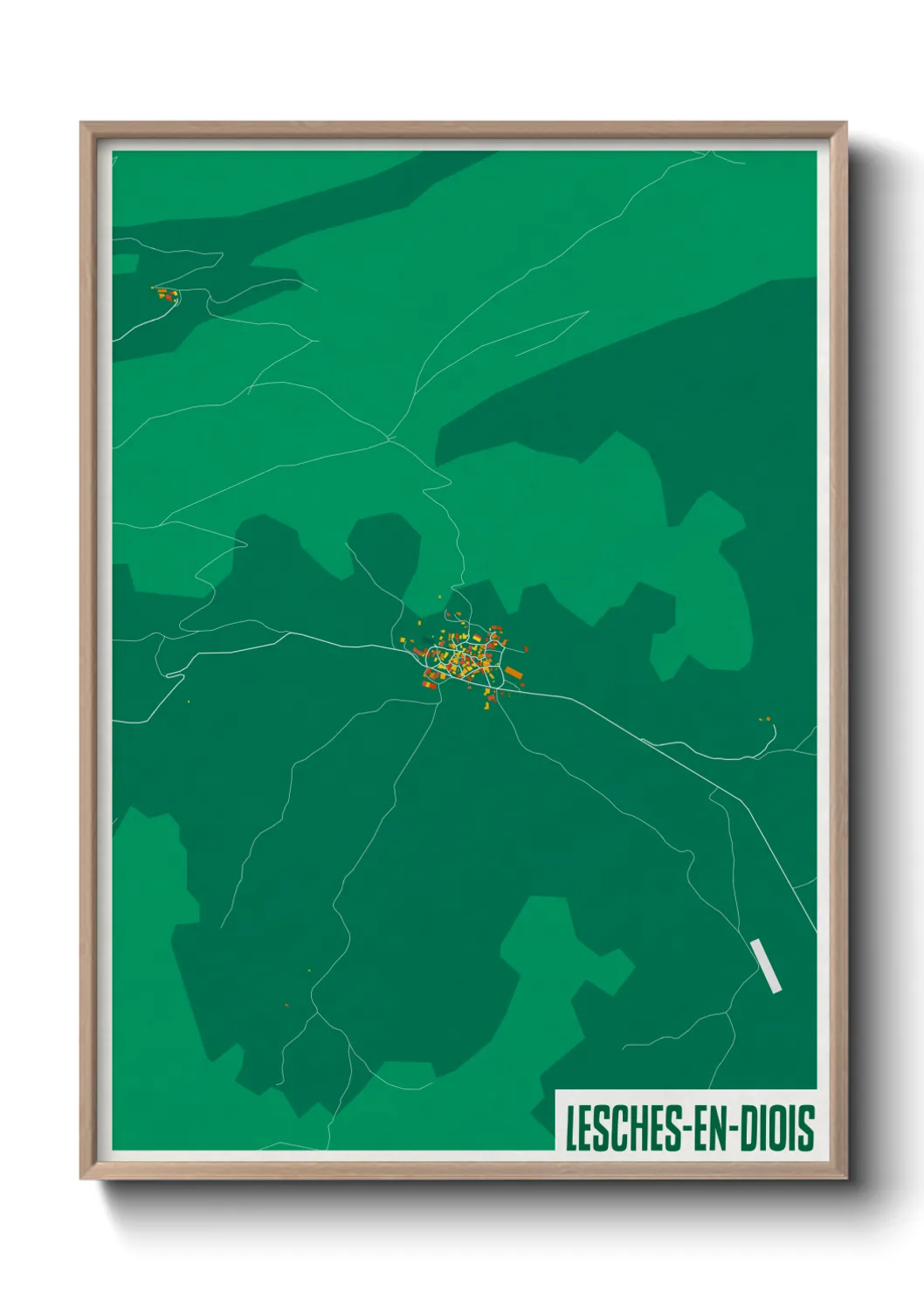 Une affiche de carte sur Lesches-en-Diois