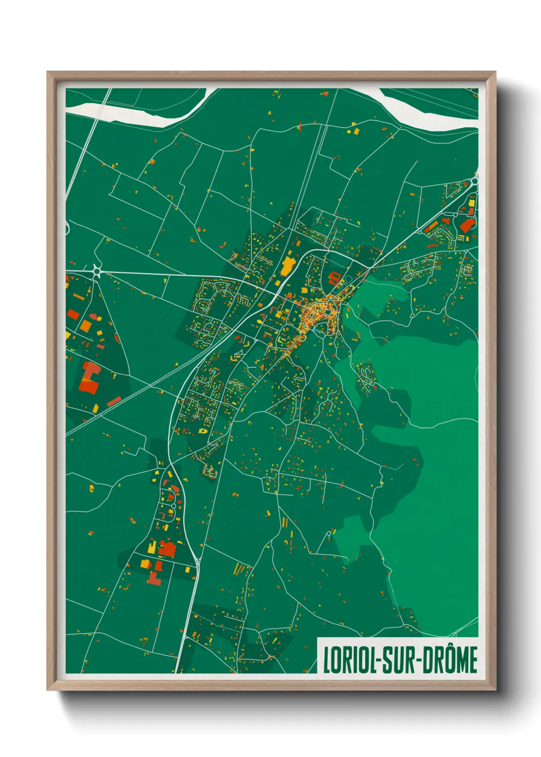 Une affiche de carte sur Loriol-sur-Drôme