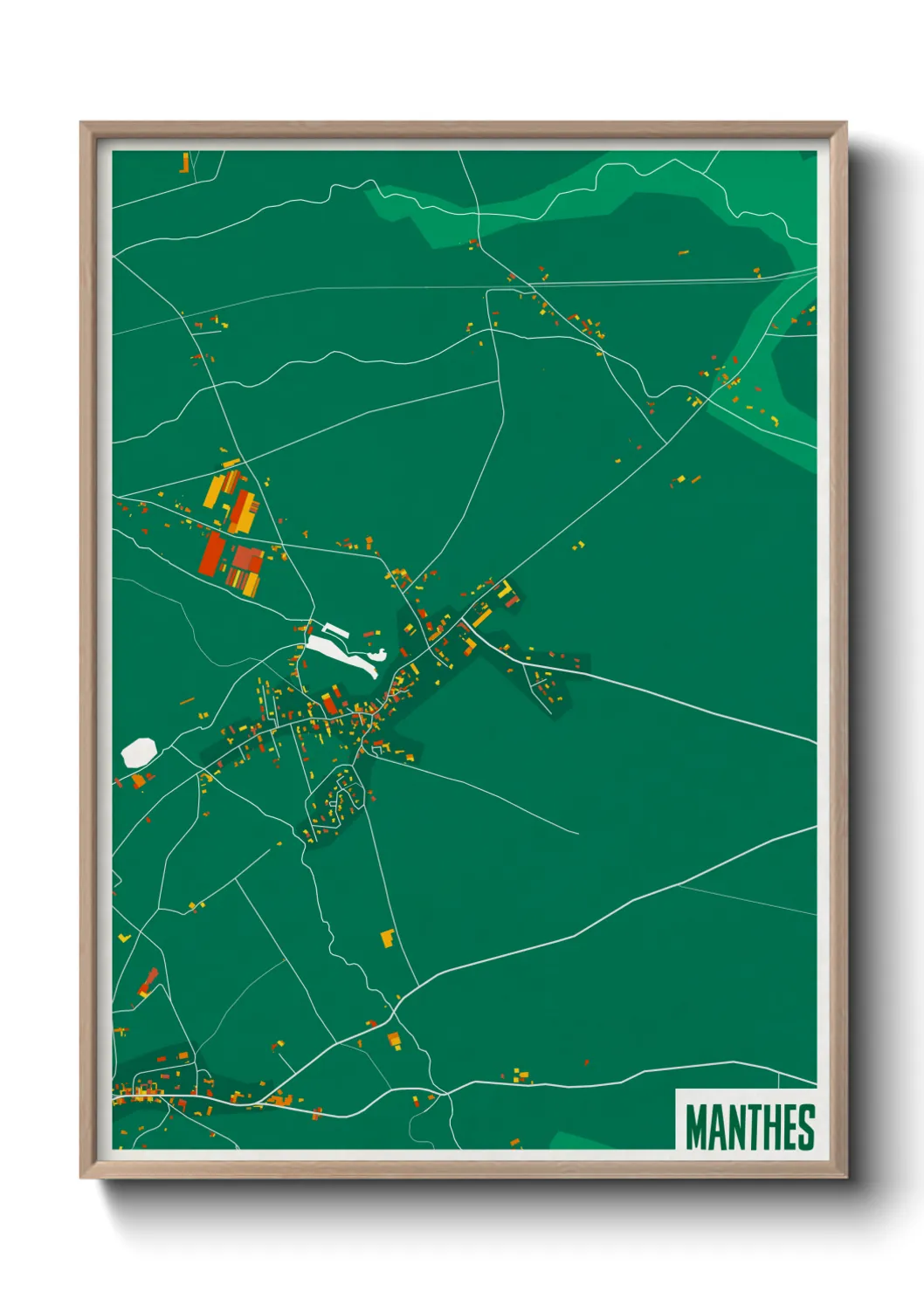 Une affiche de carte sur Manthes