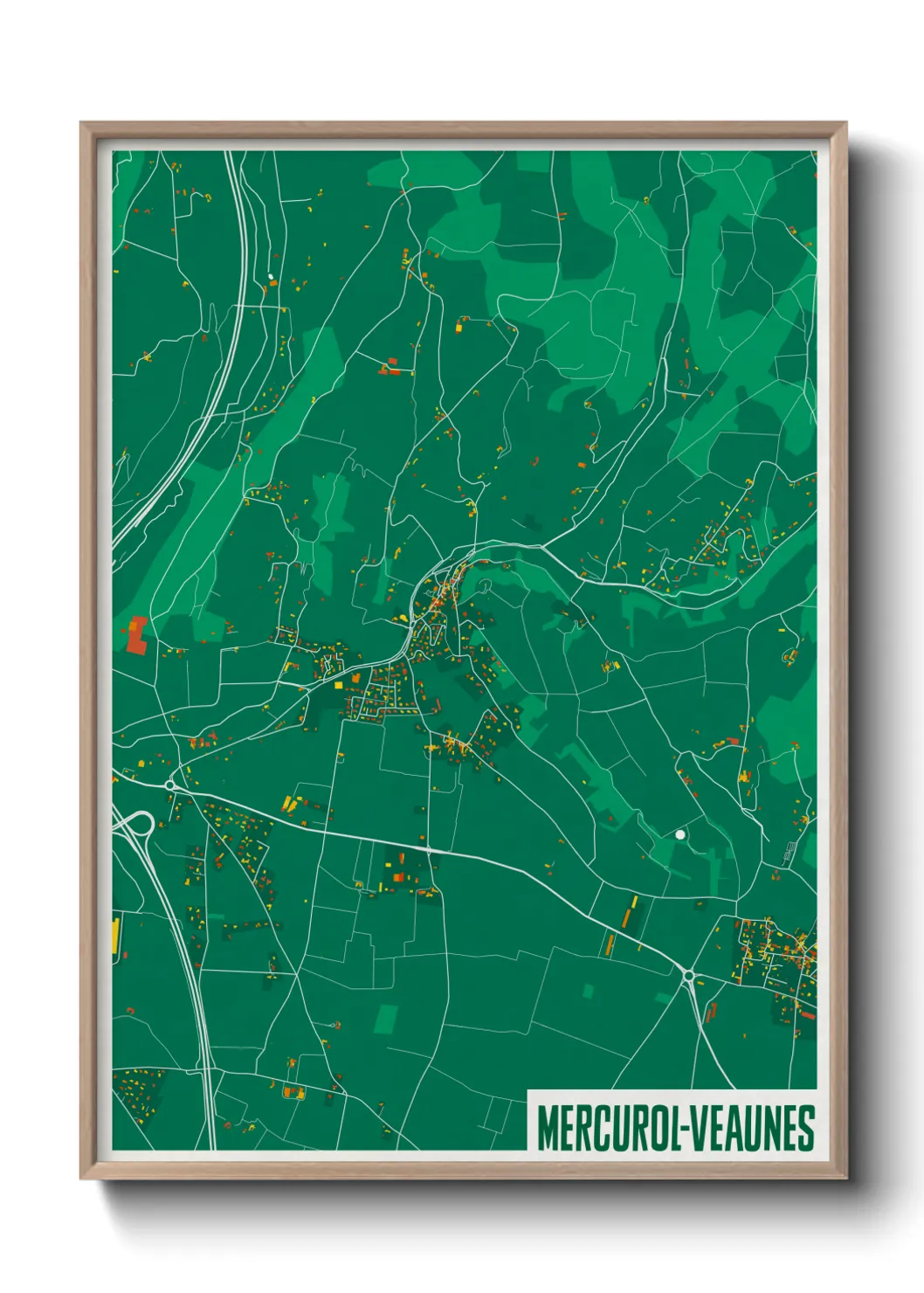Une affiche de carte sur Mercurol-Veaunes