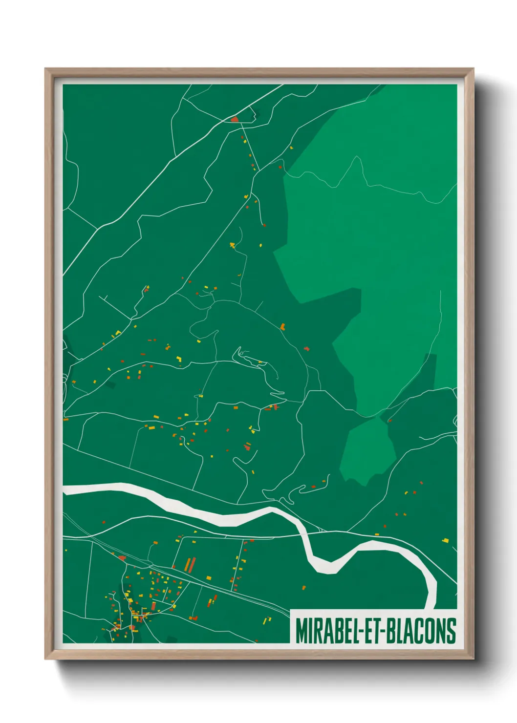 Une affiche de carte sur Mirabel-et-Blacons