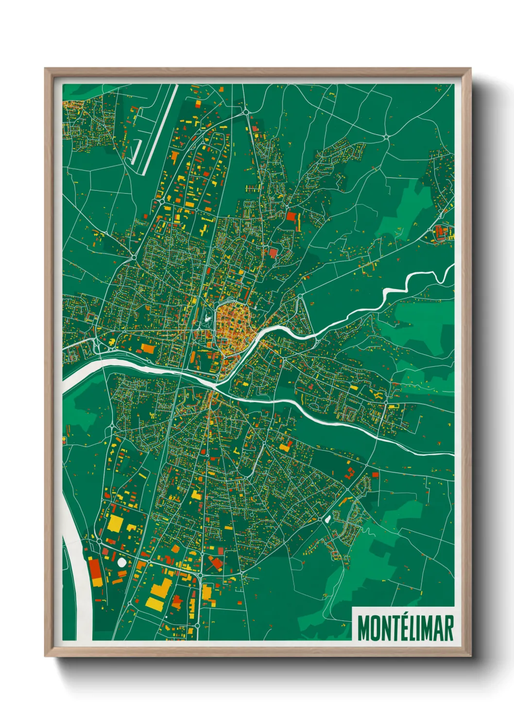 Une affiche de carte sur Montélimar
