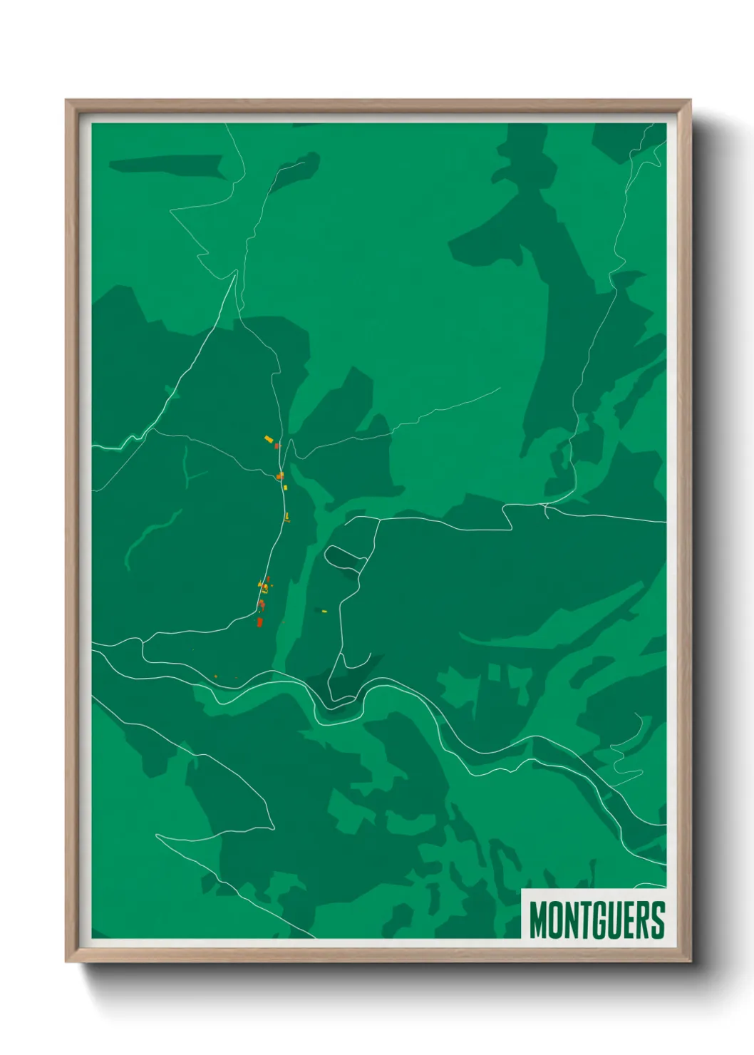 Une affiche de carte sur Montguers