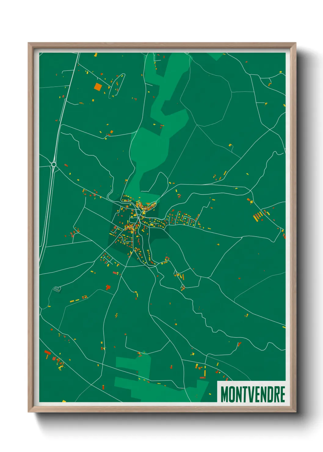 Une affiche de carte sur Montvendre
