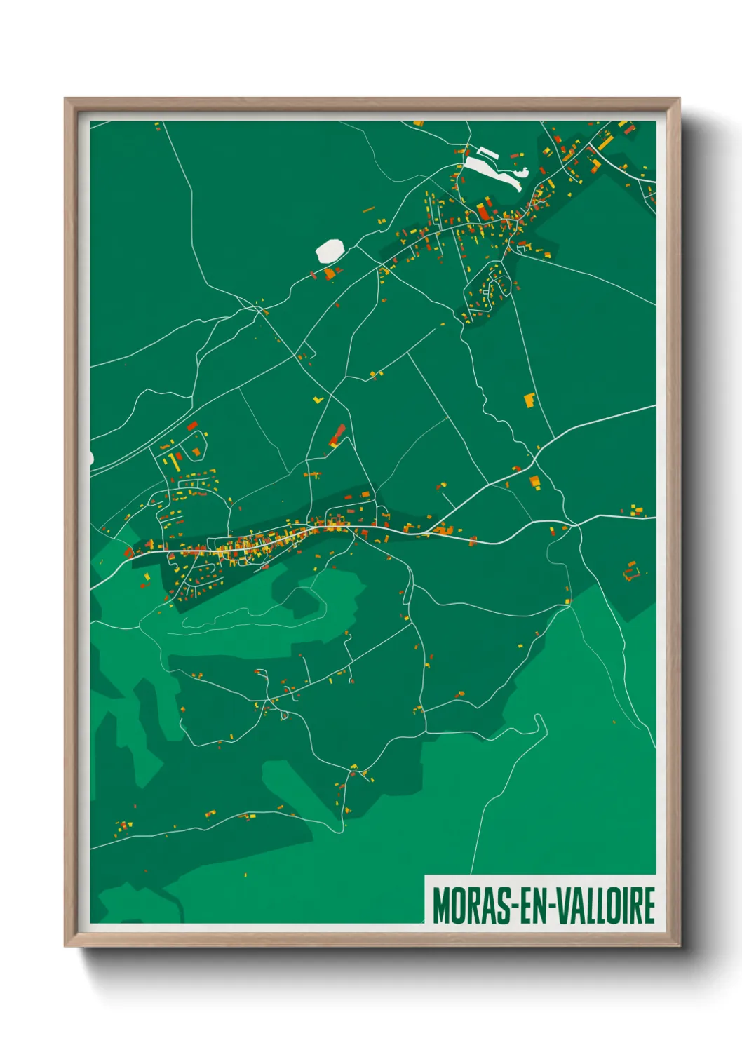 Une affiche de carte sur Moras-en-Valloire