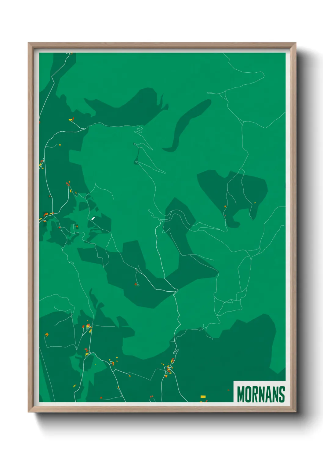 Une affiche de carte sur Mornans