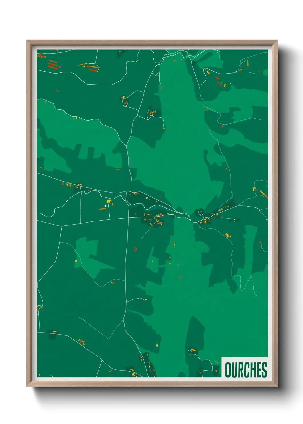 Une affiche de carte sur Ourches