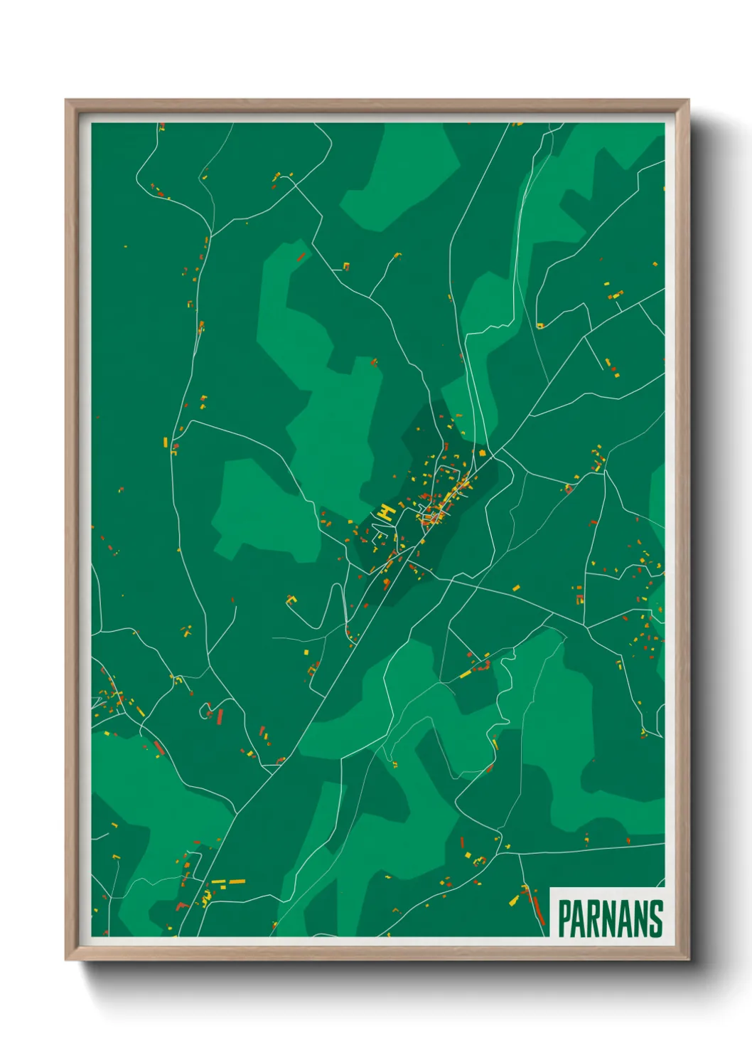 Une affiche de carte sur Parnans