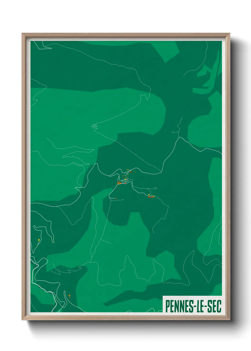 Une affiche de carte sur Pennes-le-Sec