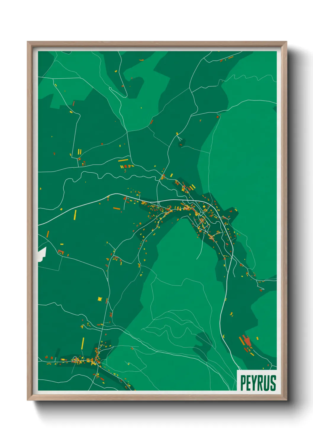 Une affiche de carte sur Peyrus