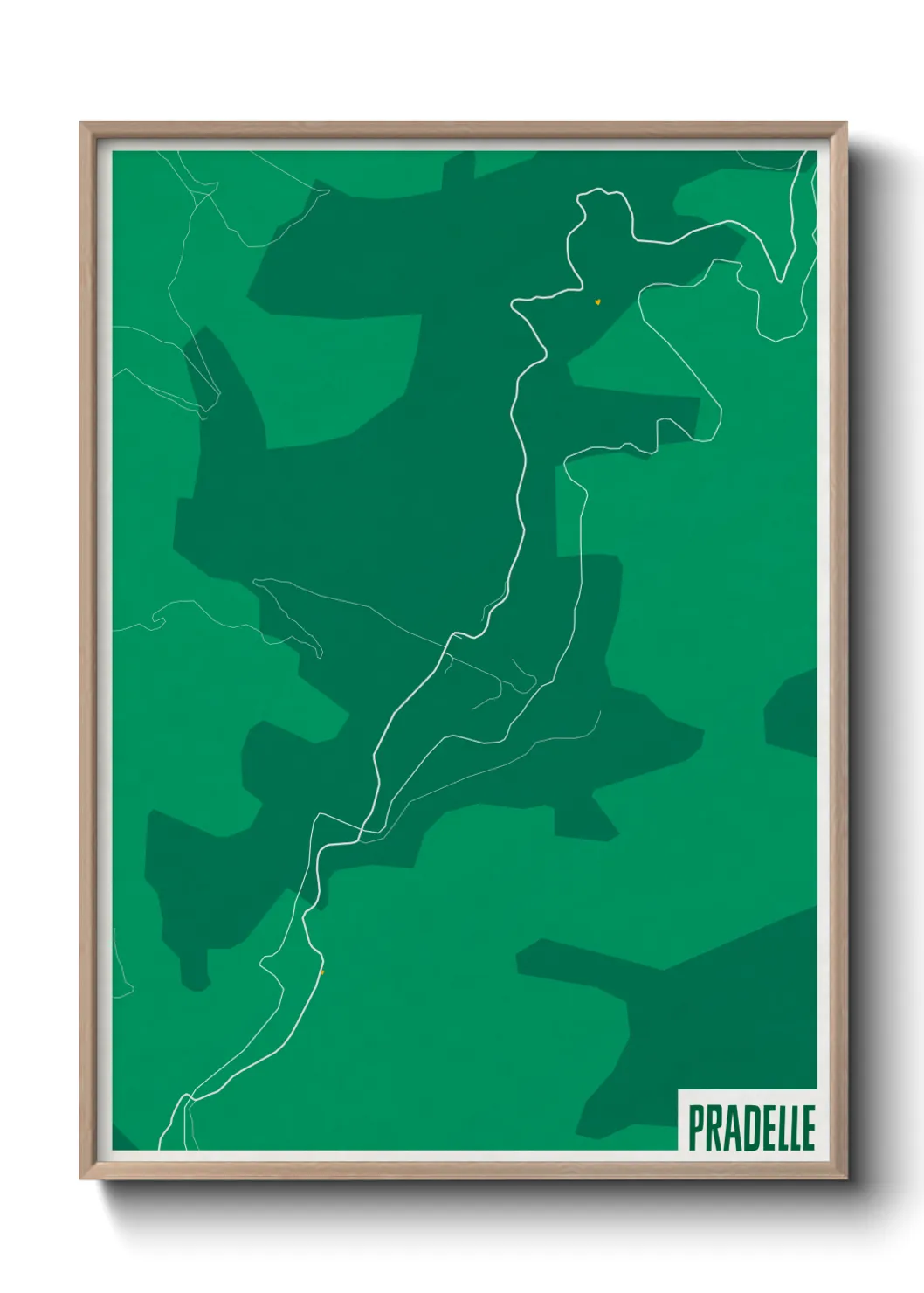 Une affiche de carte sur Pradelle