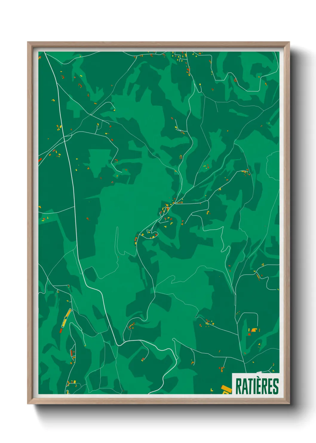 Une affiche de carte sur Ratières