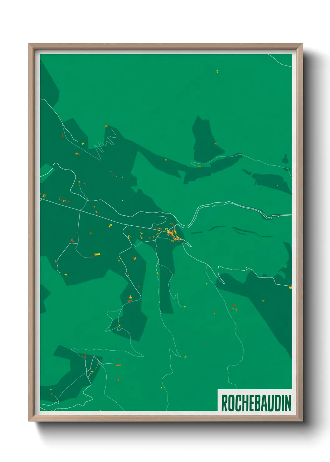 Une affiche de carte sur Rochebaudin
