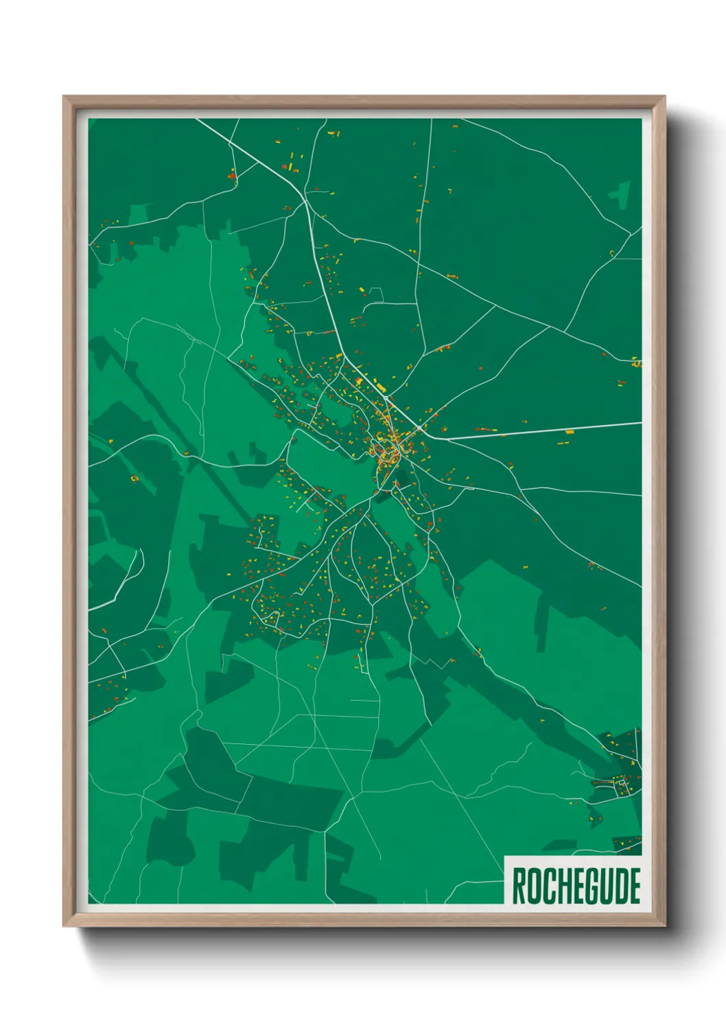 Une affiche de carte sur Rochegude