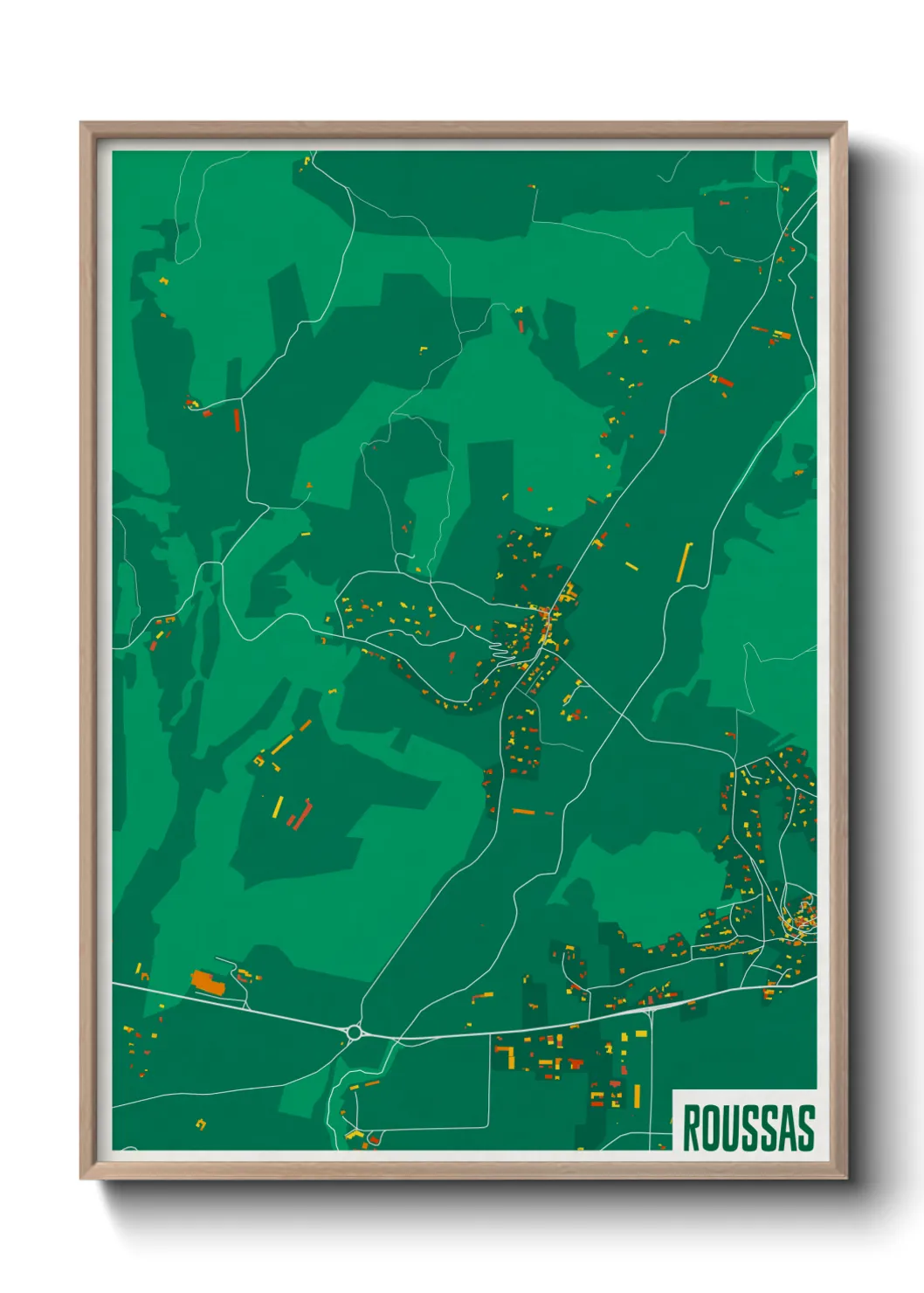 Une affiche de carte sur Roussas