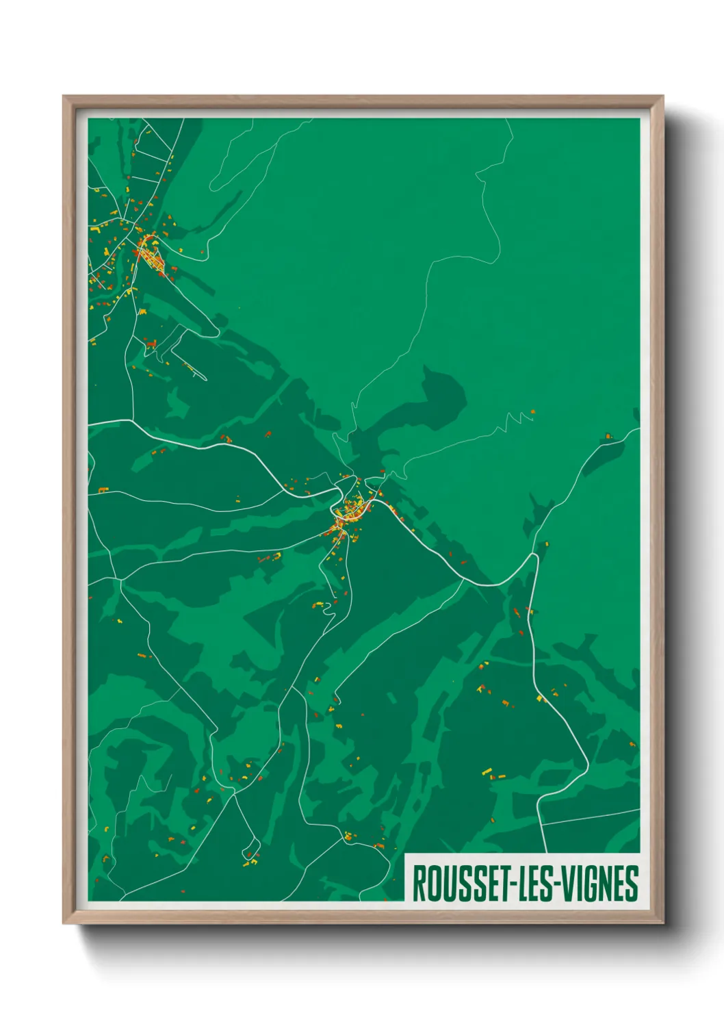 Une affiche de carte sur Rousset-les-Vignes