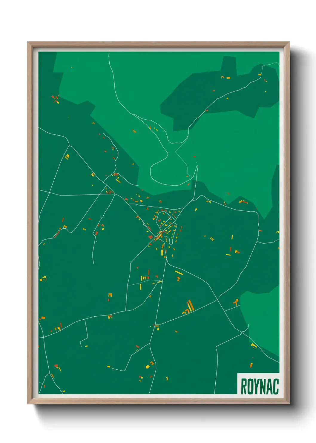 Une affiche de carte sur Roynac