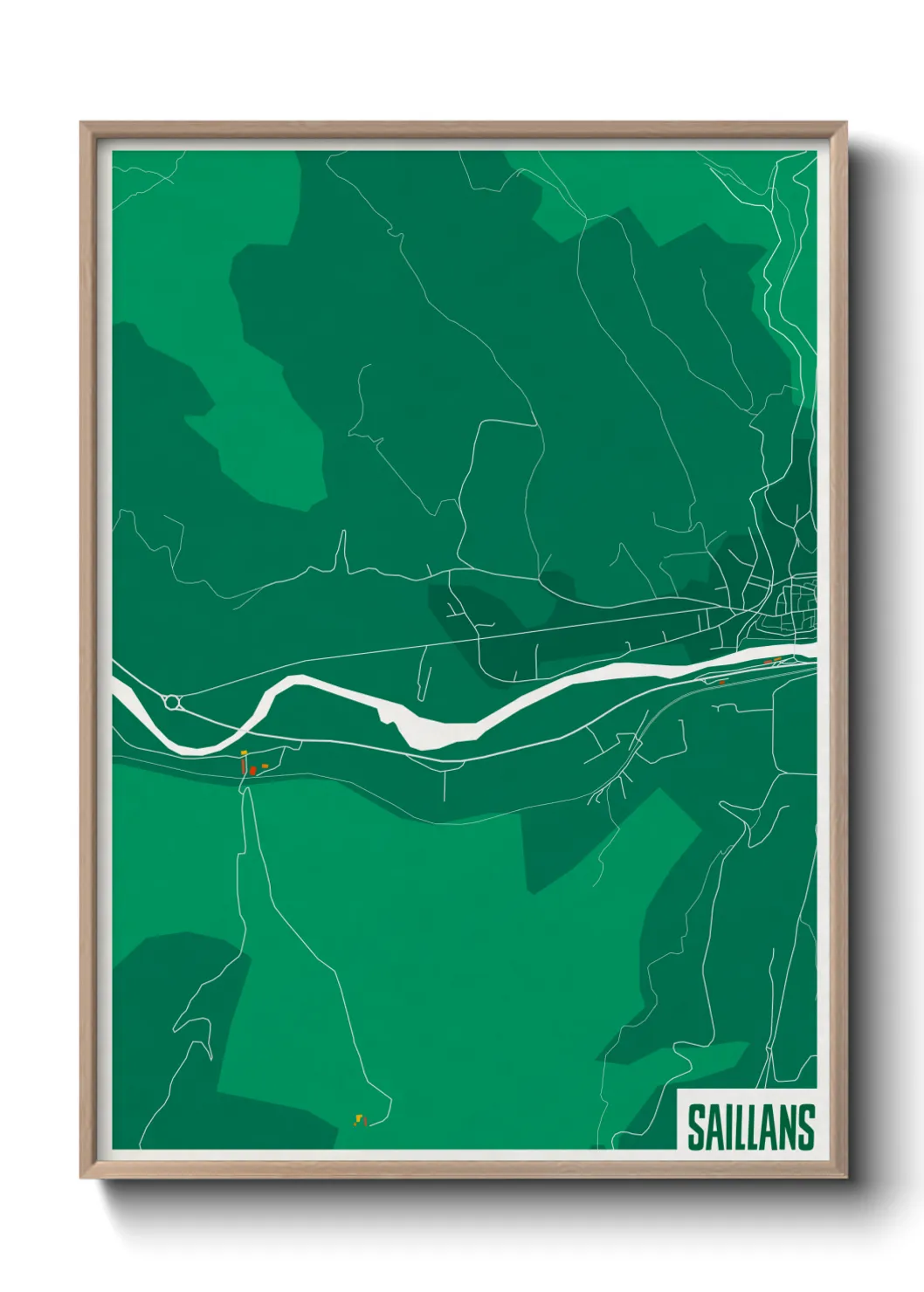 Une affiche de carte sur Saillans