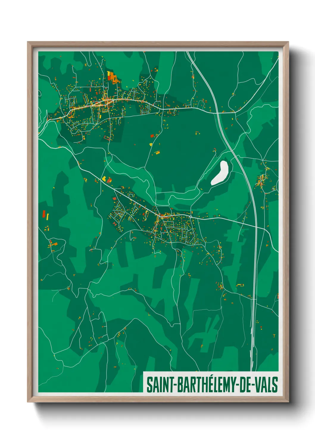 Une affiche de carte sur Saint-Barthélemy-de-Vals