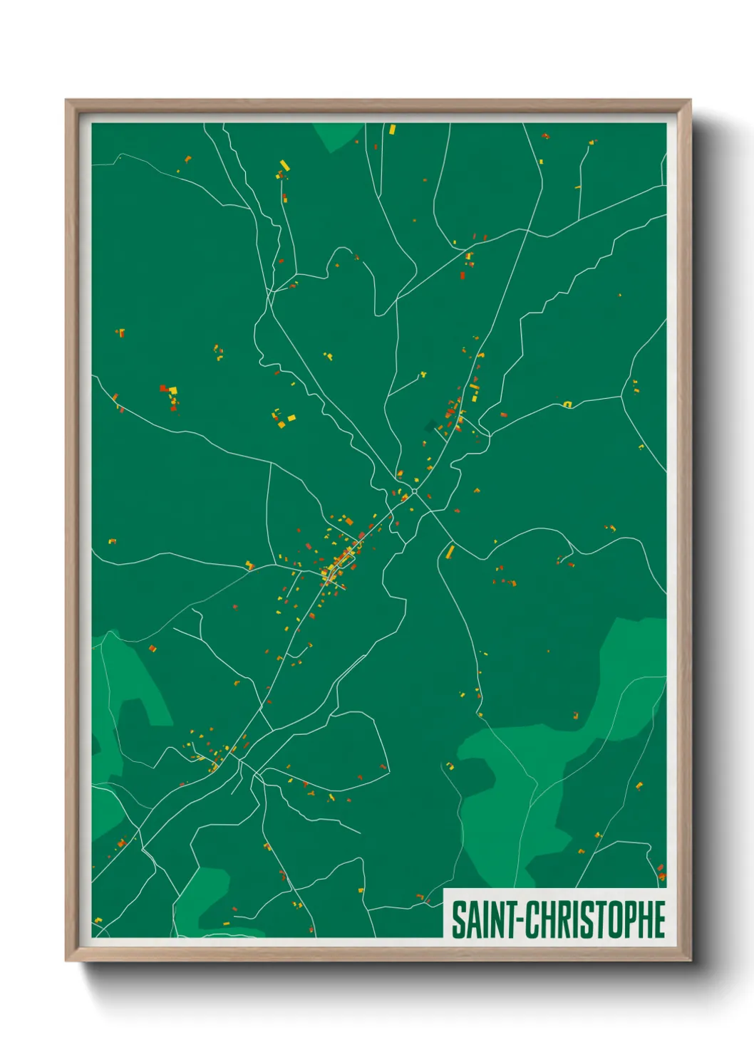 Une affiche de carte sur Saint-Christophe
