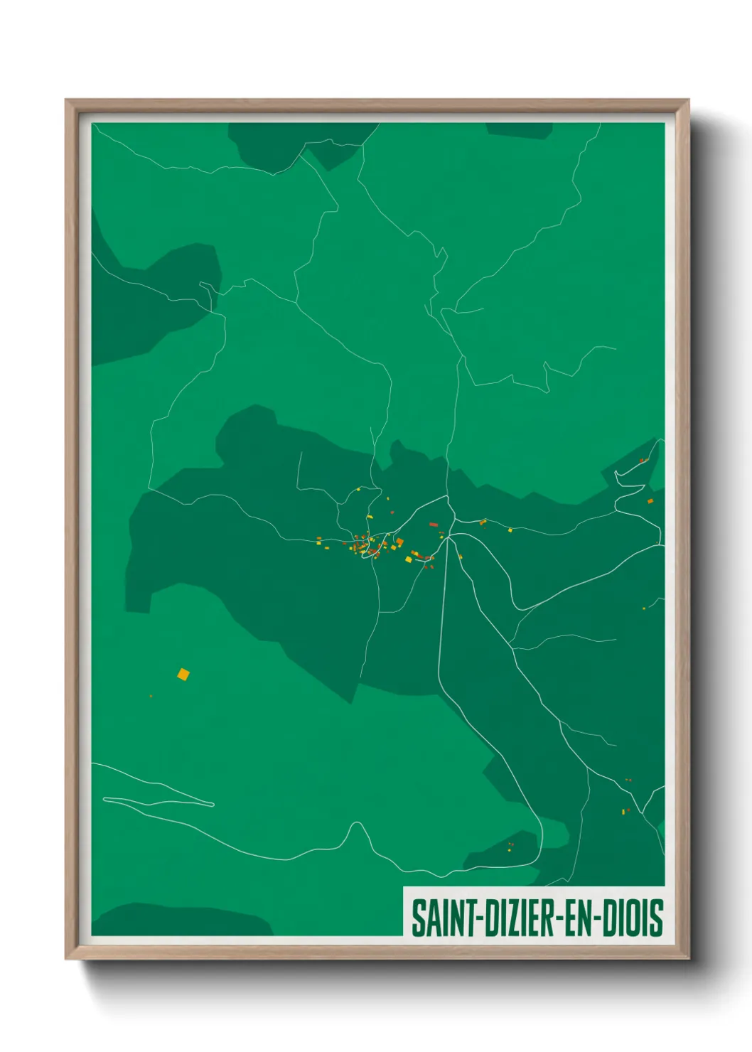 Une affiche de carte sur Saint-Dizier-en-Diois