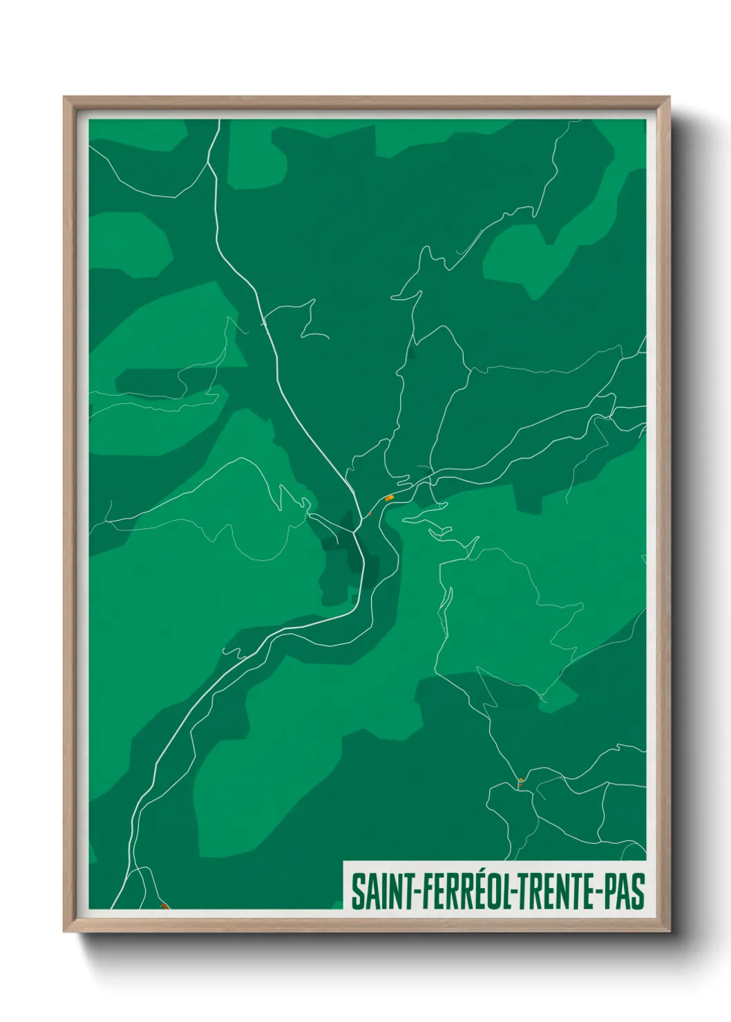 Une affiche de carte sur Saint-Ferréol-Trente-Pas