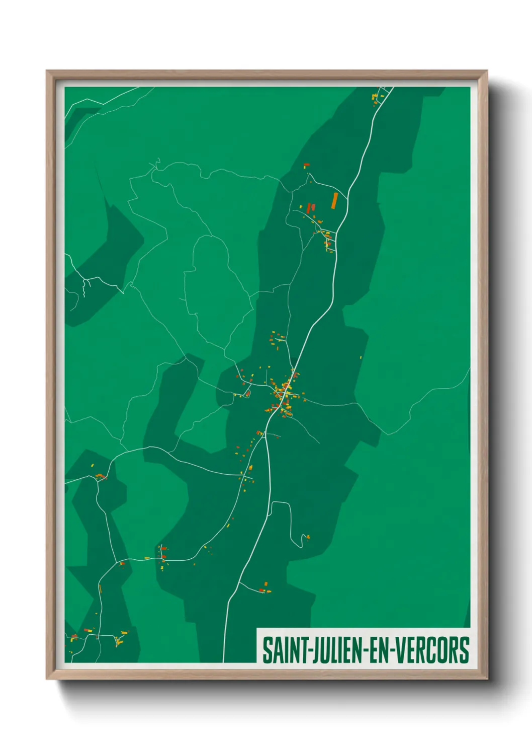 Une affiche de carte sur Saint-Julien-en-Vercors