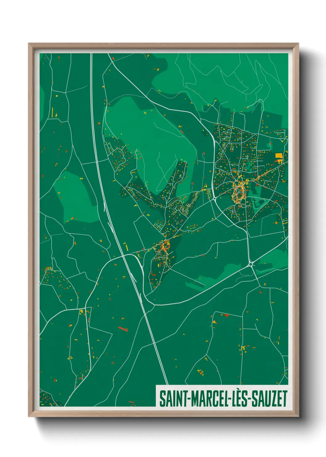 Une affiche de carte sur Saint-Marcel-lès-Sauzet