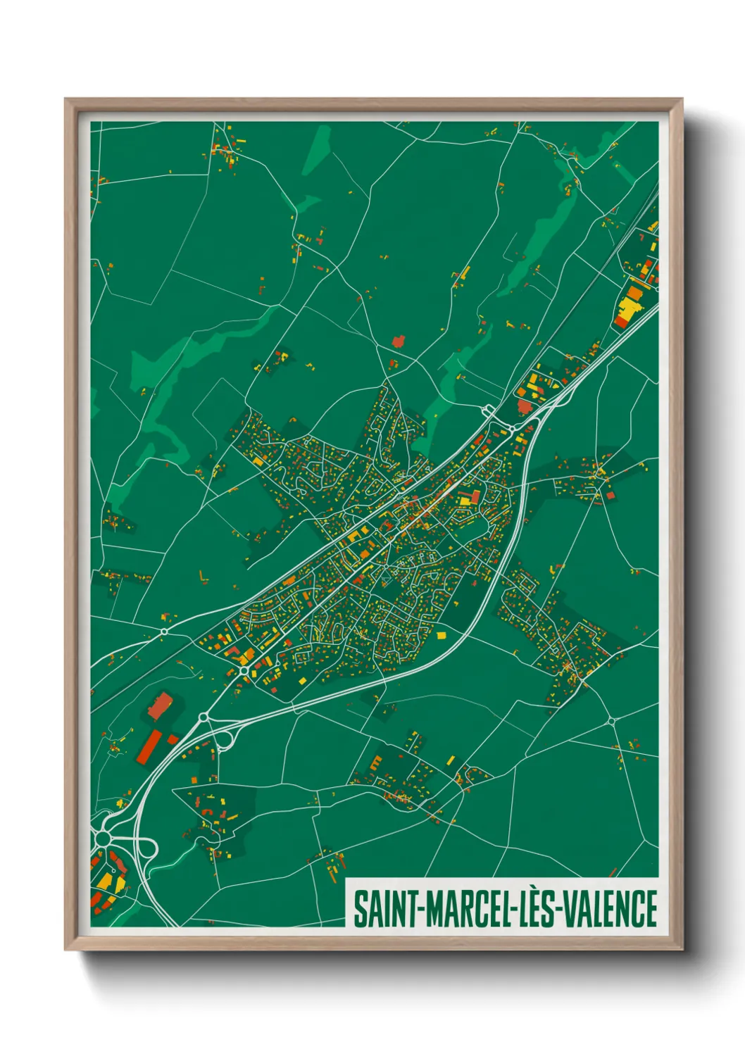Une affiche de carte sur Saint-Marcel-lès-Valence