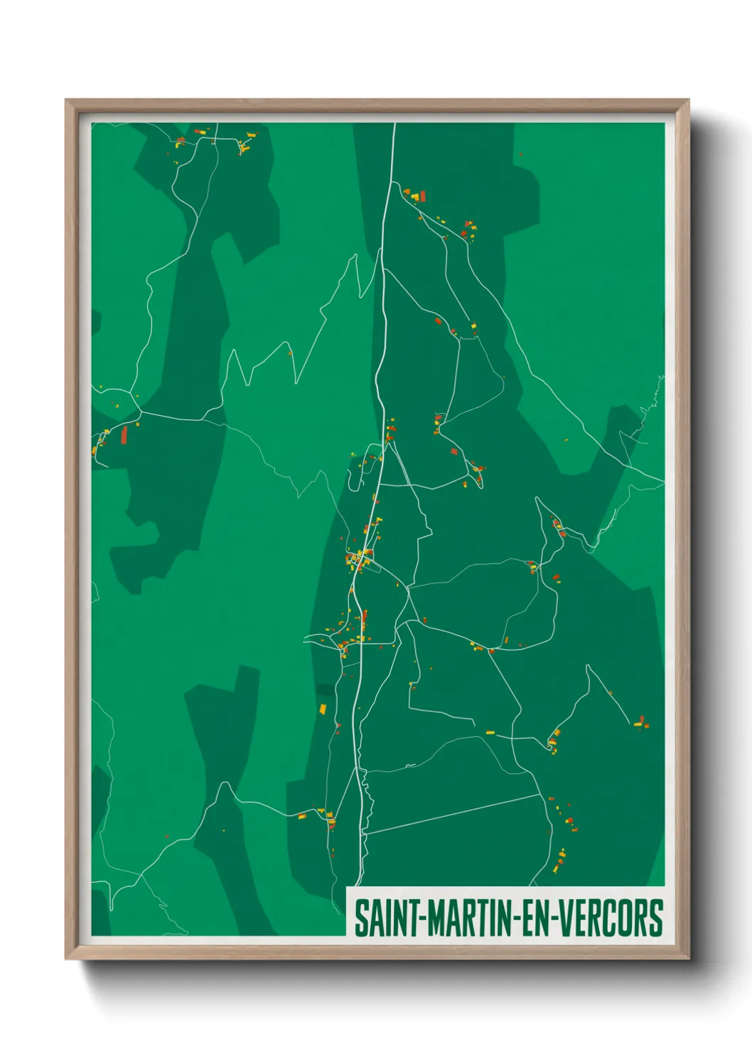 Une affiche de carte sur Saint-Martin-en-Vercors