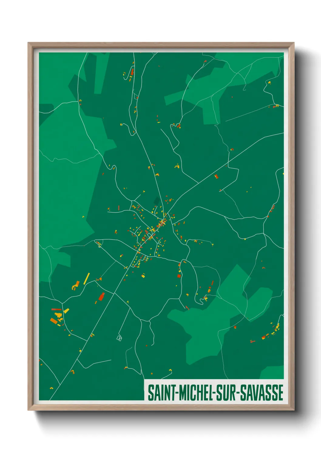 Une affiche de carte sur Saint-Michel-sur-Savasse