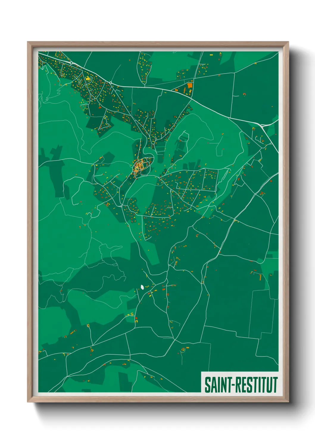 Une affiche de carte sur Saint-Restitut