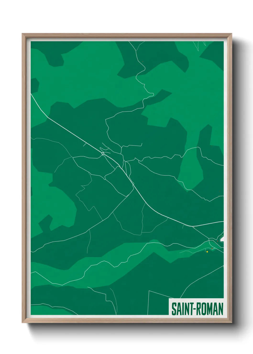 Une affiche de carte sur Saint-Roman