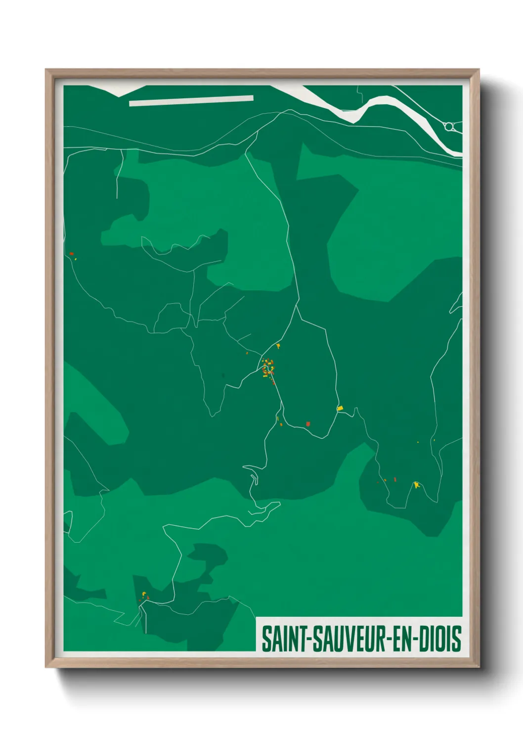 Une affiche de carte sur Saint-Sauveur-en-Diois