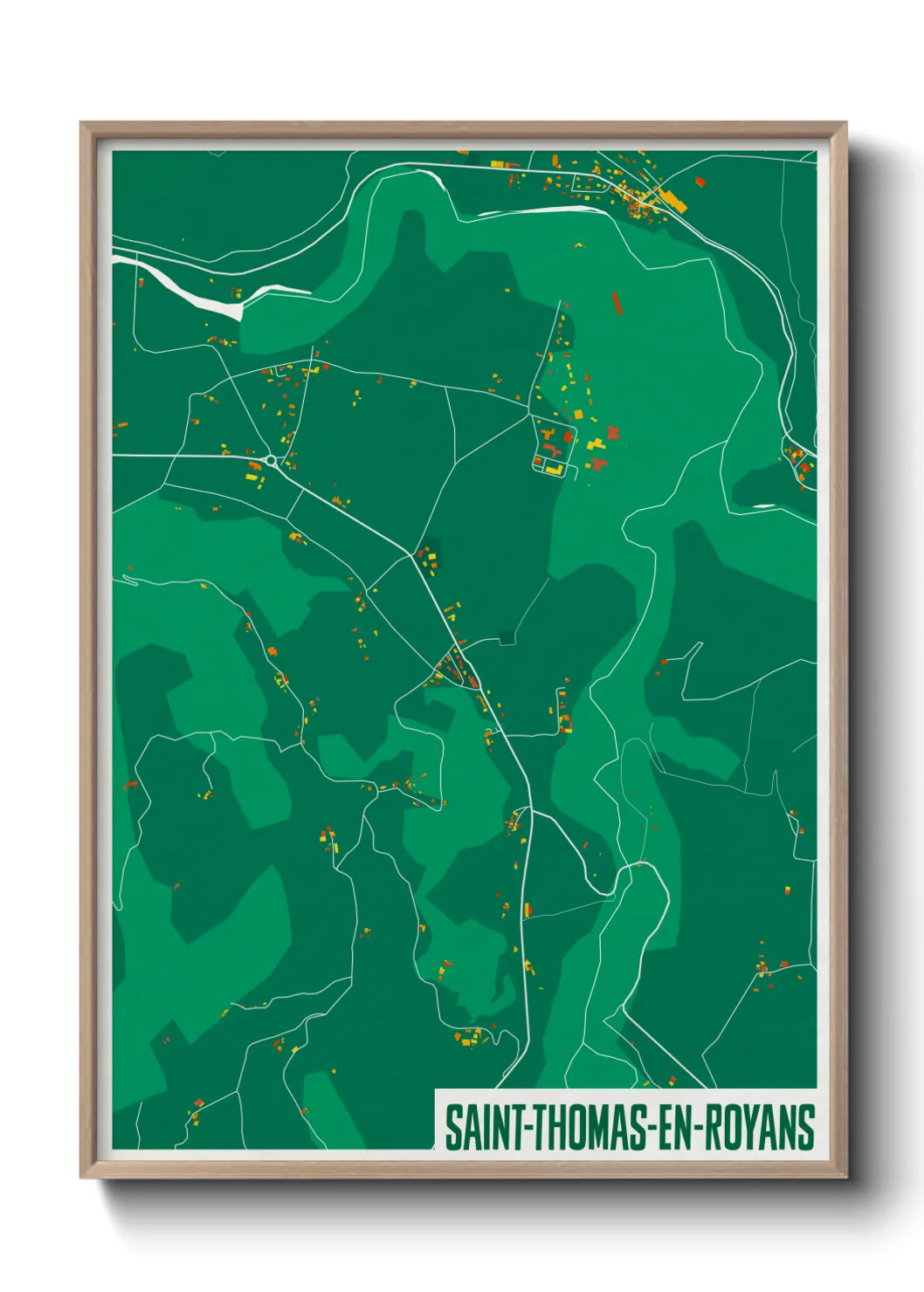 Une affiche de carte sur Saint-Thomas-en-Royans