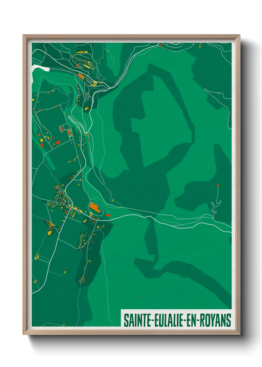Une affiche de carte sur Sainte-Eulalie-en-Royans