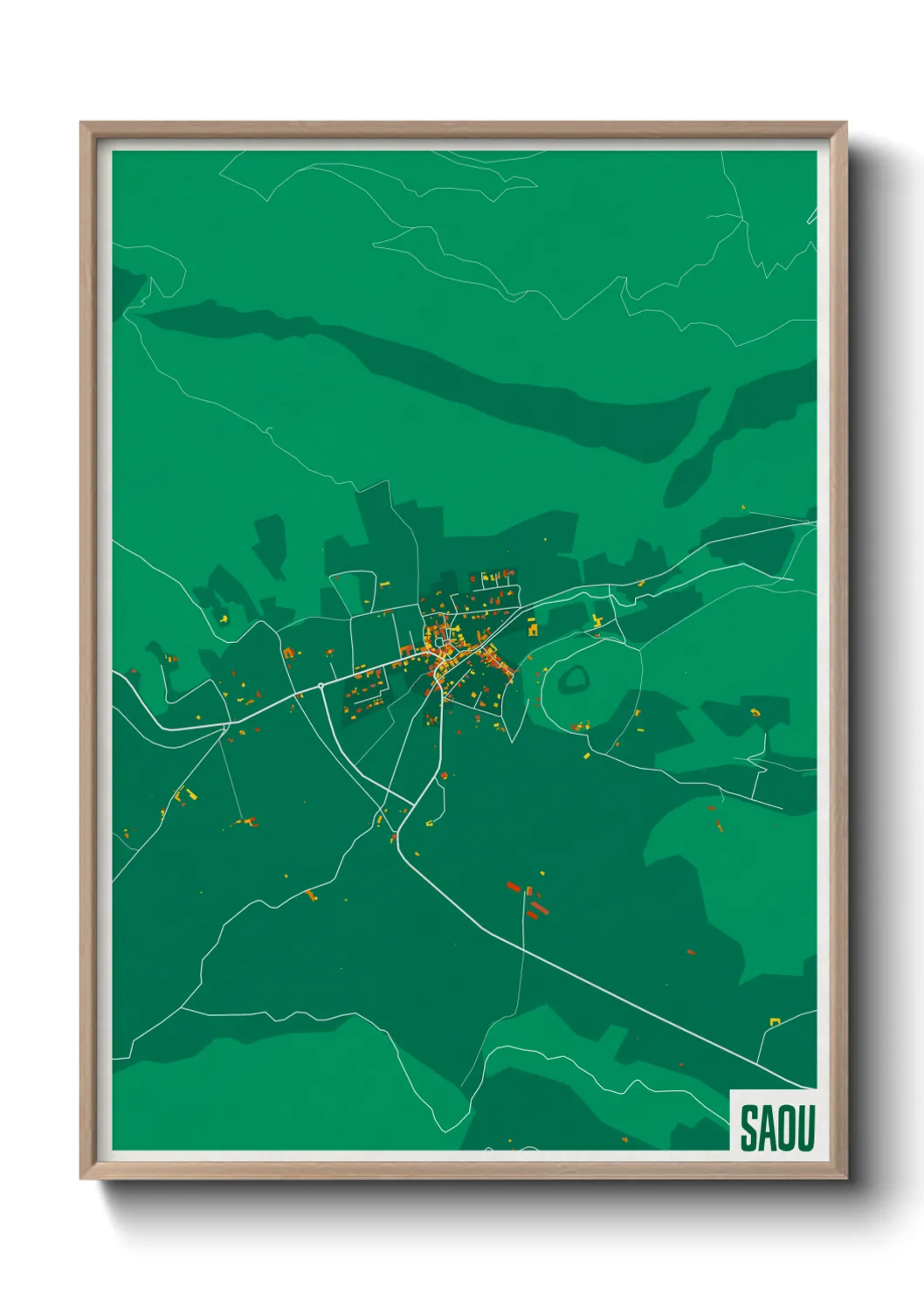 Une affiche de carte sur Saou
