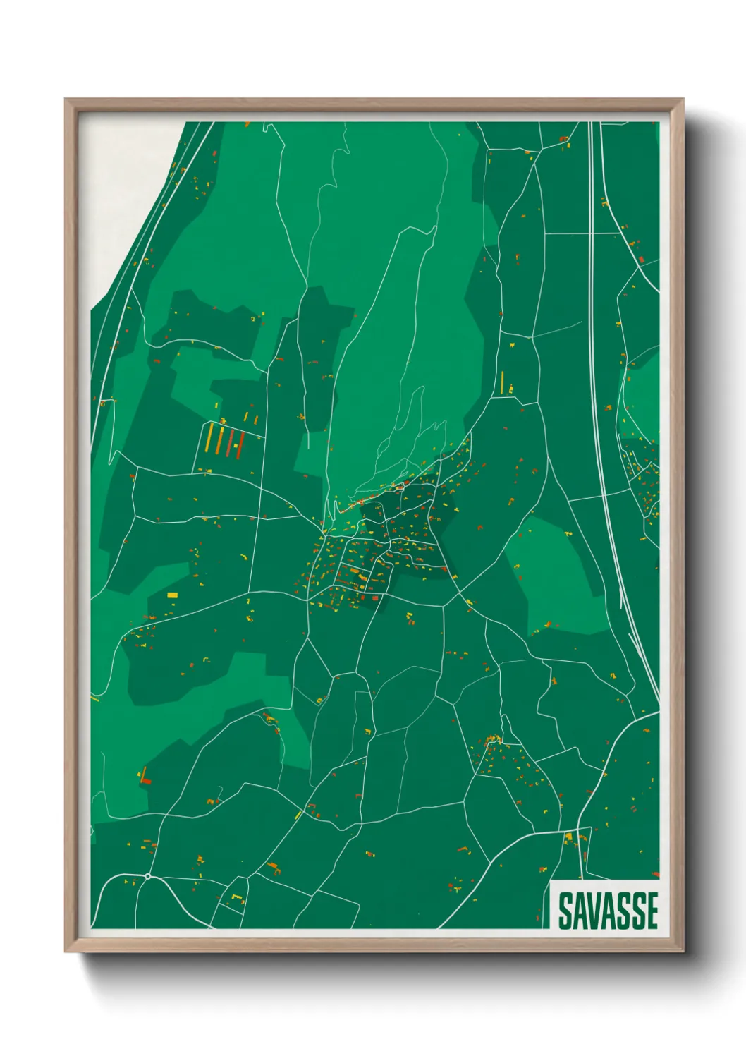 Une affiche de carte sur Savasse