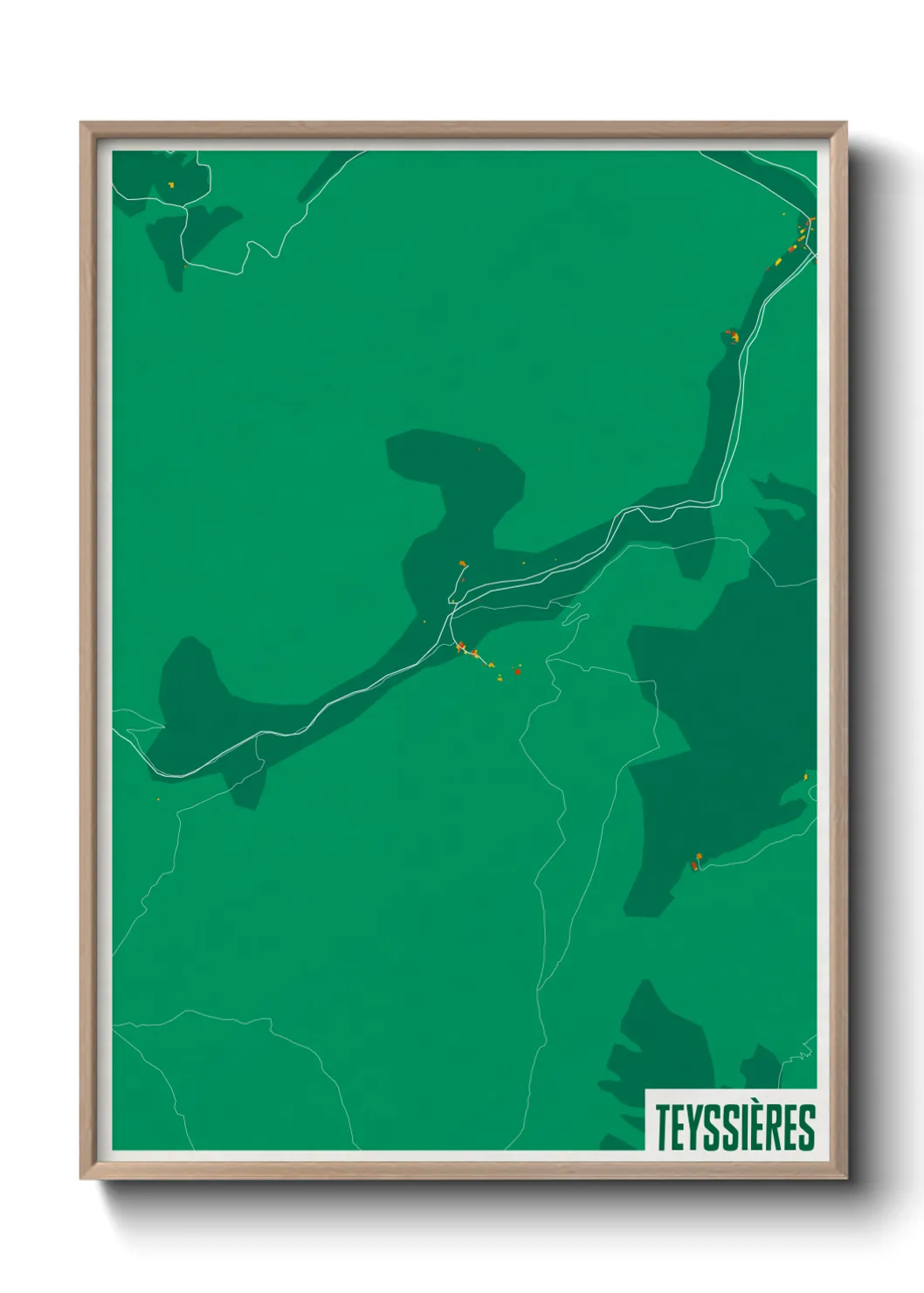 Une affiche de carte sur Teyssières