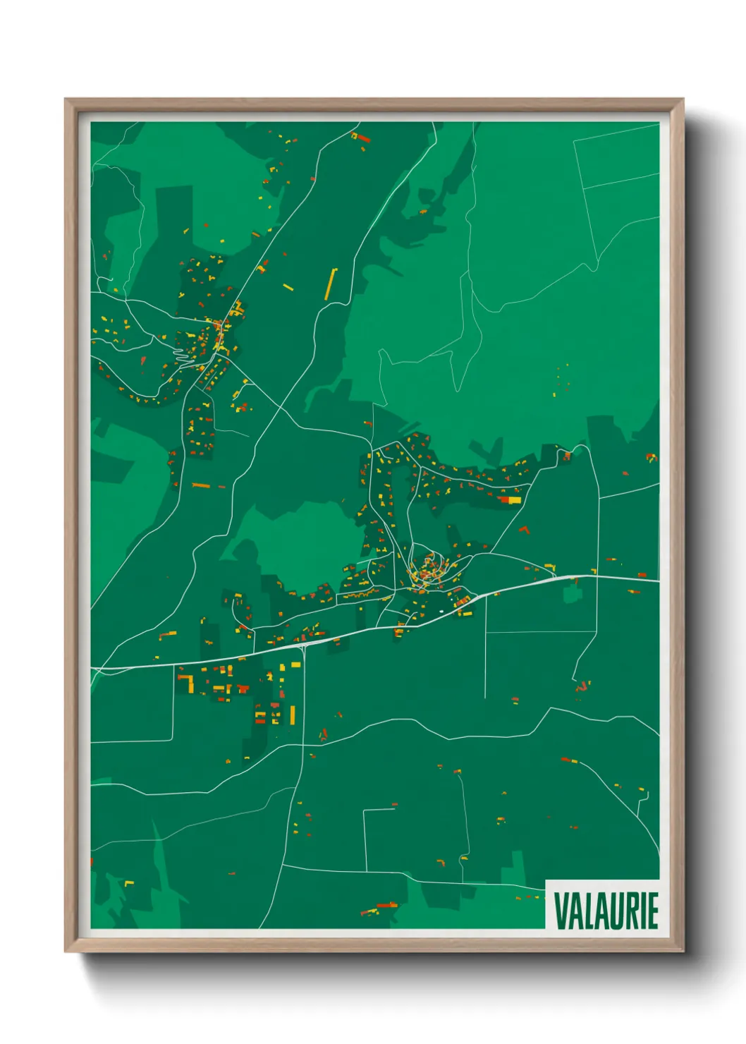 Une affiche de carte sur Valaurie