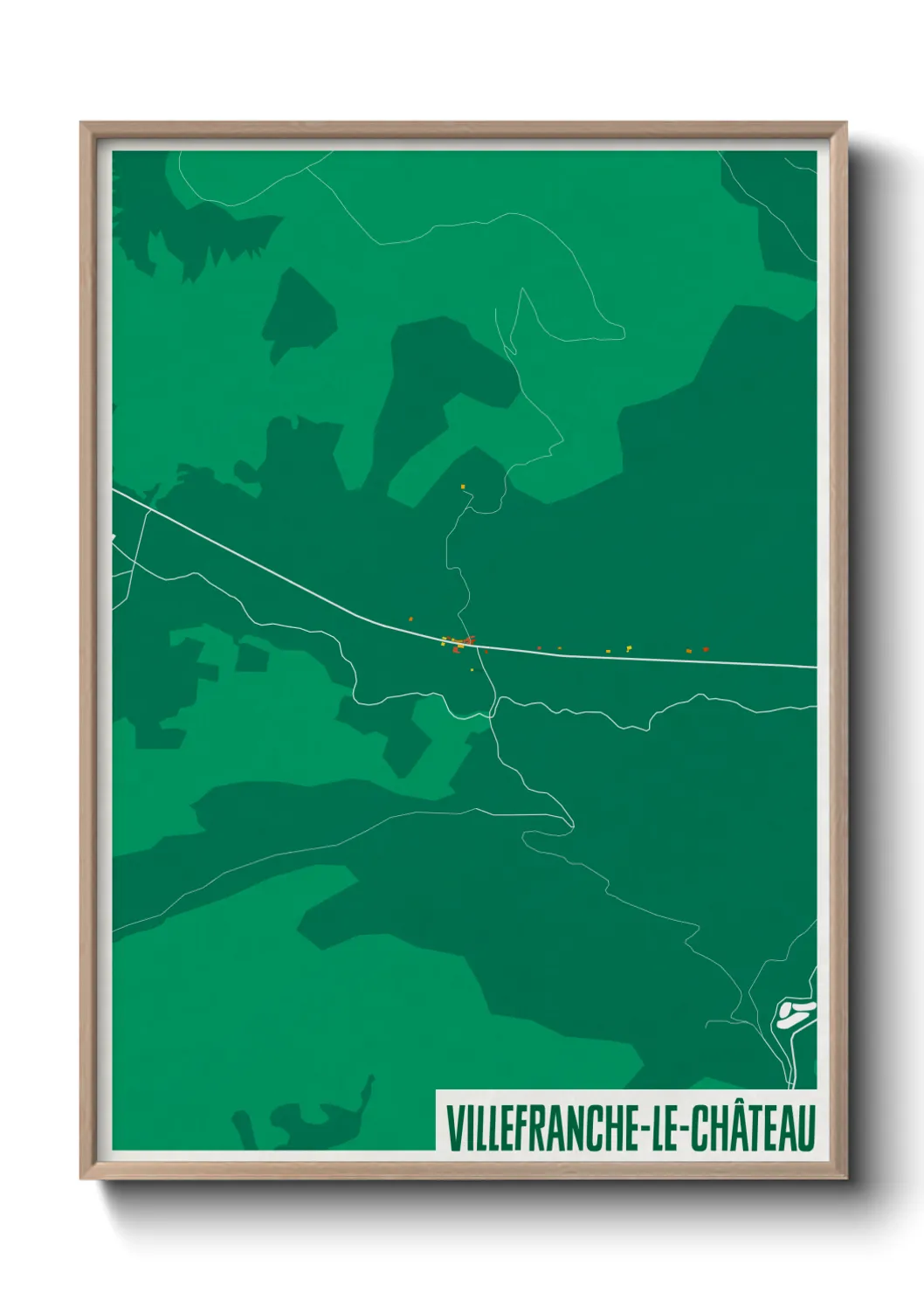 Une affiche de carte sur Villefranche-le-Château